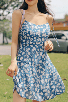 블루벨 미니 비치 원피스 (비치 쉬폰 휴양지 드레스)